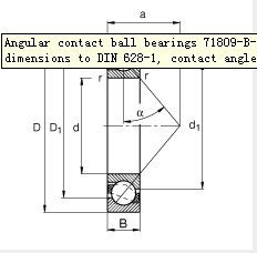 Bearing angular contact ball bearing 71809B-TVH factory